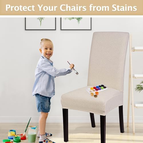 SearchI Jacquard Dining Room Chair Covers Set of 4, Stretch Kitchen