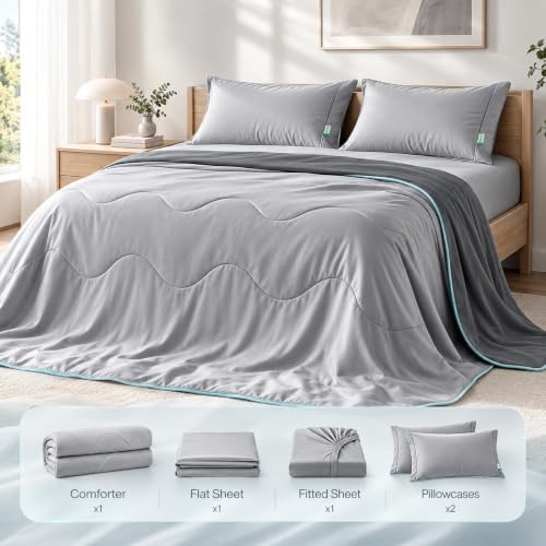 Novilla Cooling Queen Comforter Set for Hot Sleepers,5Pcs