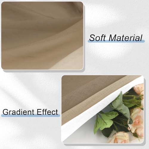 Hiasan Ombre Sheer Curtains Taupe Gradient, 52 x 96 Inches Long, 2