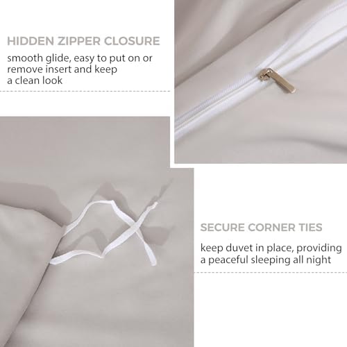 JSD Light Grey Duvet Cover Set Full Size