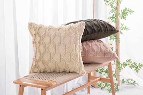 MADIZZ Set of 2 Soft Polyester Short Wool Velvet Decorative Throw