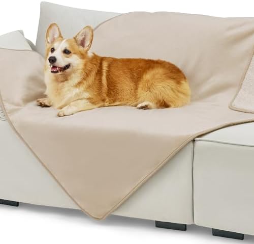 Bedsure Waterproof Dog Blankets for Large Dogs Sherpa Fleece Throw