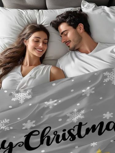King Size Flat Sheet Only, Christmas Tree Ball Star Bed Top Sheet Soft