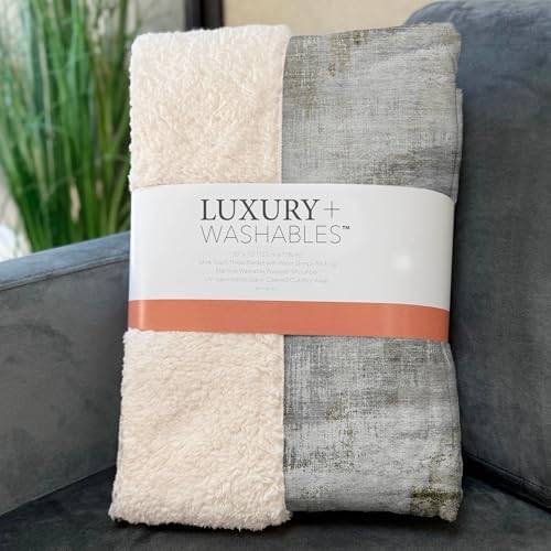 Addison Rugs ASB791 Taupe 50" x 70" Oversized Sherpa Throw Blanket
