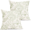 Chinoiserie Green White Floral Pillow Covers 22X22 Inch French Country