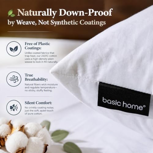 basic home® Hotel-Style 20x20 Goose Feather Pillow Insert for Sofa &