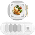 Minimalist Concentric Squares Faux Leather Placemats Set of 6, 15in