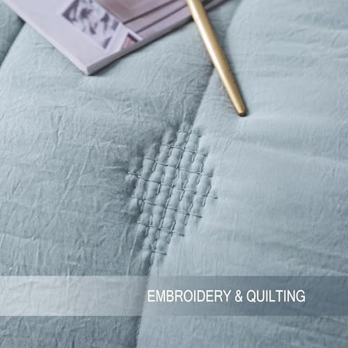 King Quilt Set, 3 Pieces Lightweight Microfiber Bedspread with 2