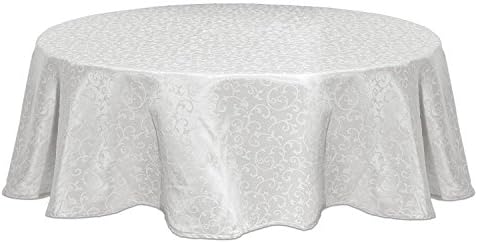 Lenox Opal Innocence Tablecloth, White - 90" W x 90" L Round