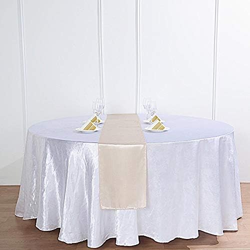 10 pcs 12 x 108 inch Beige Satin Table Runners - Wedding Table Top