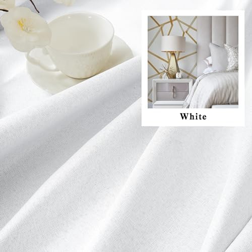 DUALIFE Greyish White Blackout Curtains for Bedroom Living Room