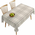 Minimalist Gray Stripe on Beige Rectangle Tablecloth 60x120 Inches