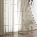 OWENIE Taupe Sheer Curtains - 84 Inches Long 2 Panels Set for Living