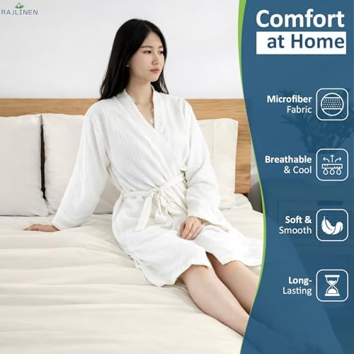 Rajlinen Full Sheet Set Microfiber Bed Sheets, Ultra Soft Hotel Luxury