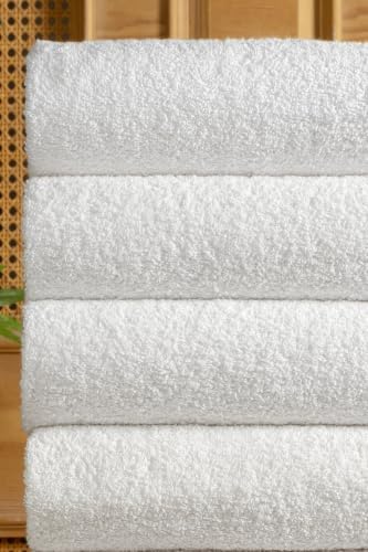 SODEF 6 Piece White 100% Cotton Hand Face Towels 20x35 inches | Spa