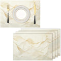 Cotton Linen Placemats - Ribbon - Pack of 8 Beige Heat Resistant