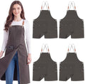 4 Pcs Pottery Aprons Split Leg Apron with Pockets Adjustable Straps