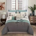 Riverbrook Home Emilie Comforter Set, King, Blue/Gray/Ivory, 8 Piece