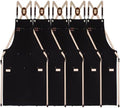 5 Pack Kitchen Apron, Work Apron, Canvas Apron, Black