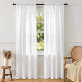 White Sheer Curtains for Living Room, Privacy Sheers, 108 Inches, 2