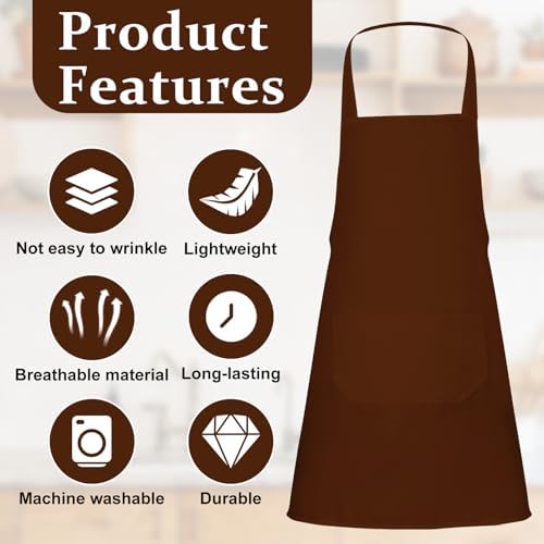 12Pack Bib Apron,Aprons with 2 Pockets,Aprons Bulk,23.2 x 28 Inch
