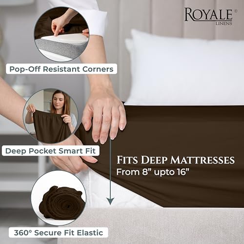 Royale Linens 400 Thread Count 100% Cotton Fitted Sheet King