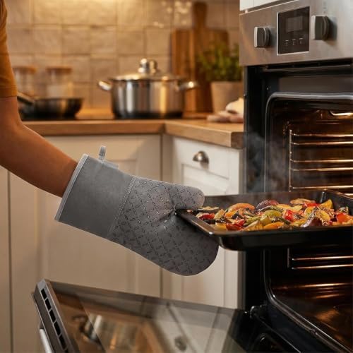 LSLCQWOven Mitts and Pot Holders 6pcs Set, Kitchen Oven Glove High