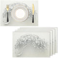 Placemats Washable Set of 8-30 x 45 cm Willow Placemats, Light Gray