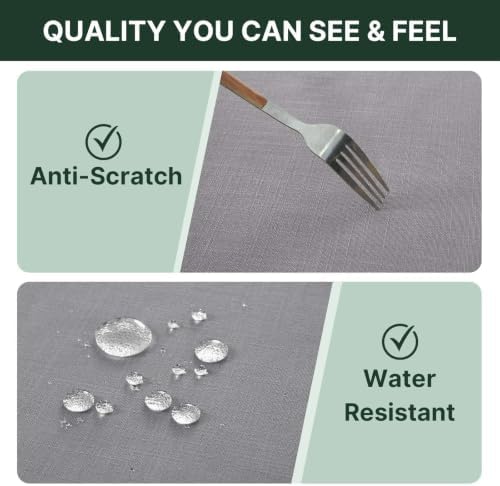 H.VERSAILTEX Linen Textured Table Cloths 60 x 120 Inch Premium Solid