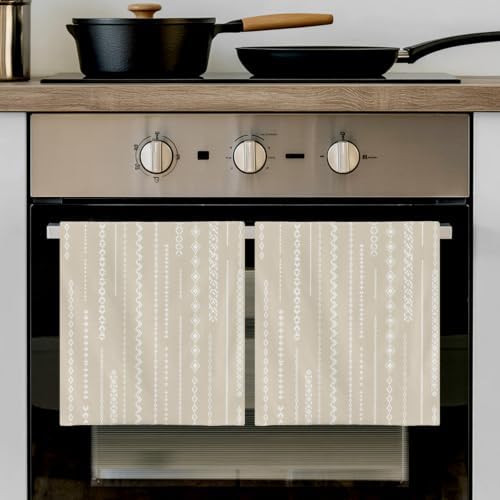 Modern Geometric Kitchen Towels Set of 3, Water Absorbent Dish Towel