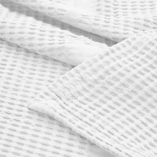 SUPERIOR Waffle Weave Cotton Blanket, Comfy Blanket for Bedroom Decor