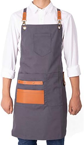 NEOVIVA Canvas Tool Apron for Men and Women with Pockets, Heavy Duty