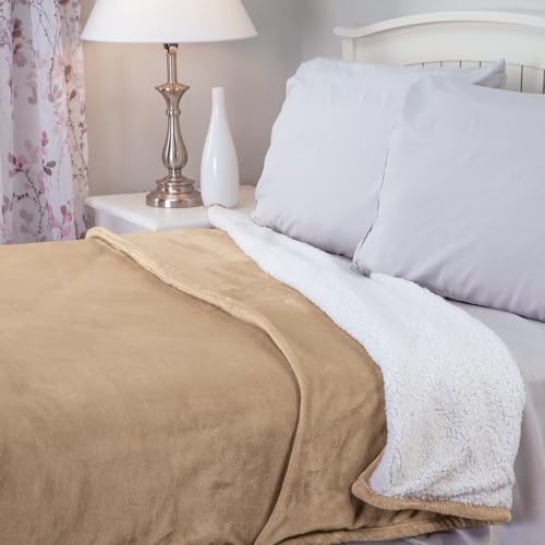 OakRidge Sherpa Plush Reversible Blanket, Bedroom Textiles