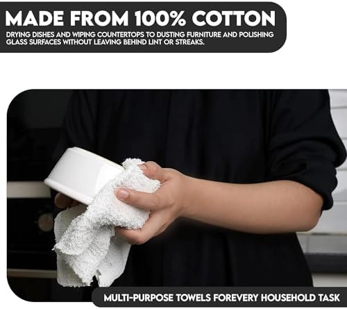 (48-Pack) Cotton Terry Cleaning Towels 14x17 | 100% Cotton