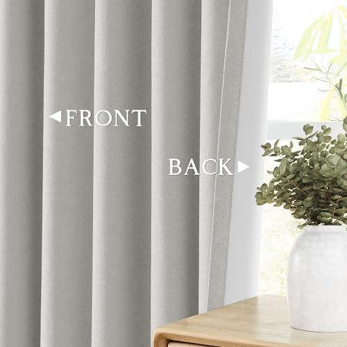 ChrisDowa Light Grey Blackout Curtains 63 Inches Long 2 Panels for
