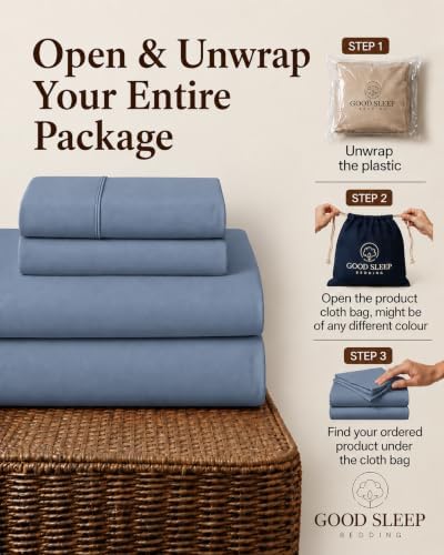 100% Egyptian Cotton Sheets King Size, 4 Piece, Slate Gray Sheets King