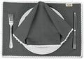 Gray Solid Home Decor Everyday Washable Lace Placemats with Napkins