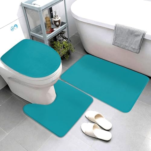 3 Pieces Bath Rug Sets, Non-Slip Absorbent Bathroom Mats,Solid Color