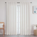 Natural Curtains 84 Inches Long 2 Panels Set, Linen Blend Textured