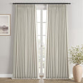 Topfinel Full Black Out Grey Beige Pinch Pleated Curtains 84 Inch 2