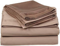 4 Piece Twin XL Sheet Set, Twin Extra Long Size Taupe Solid, 100%