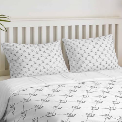 Duvet Cover Cal King Size, Nautical Anchors 3-Piece Bedding