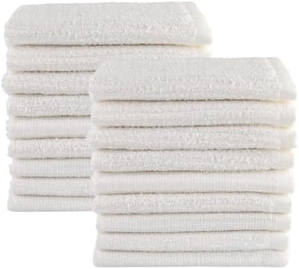 18-Piece Kitchen Bar Mop Dishcloth Set, White