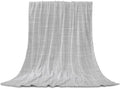 Rustic Light Gray Throw Blanket Farmhouse Solid Color Flannel Fleece