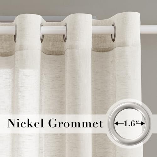 H.VERSAILTEX Natural Linen Semi Sheer Curtains Soft Semi Sheer Curtain