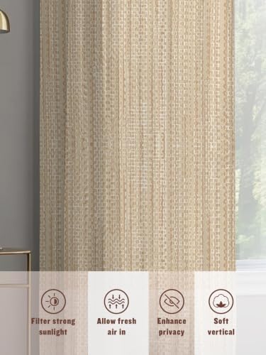 Modern Minimalist Art Sheer Curtains 72 Inch Length 2 Panels Set