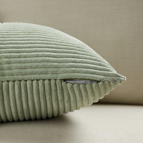 Fancy Homi 2 Packs Sage Green Decorative Throw Pillow Covers 20x20