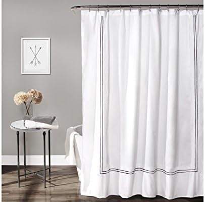 Lush Decor Hotel Collection Shower Curtain Fabric Minimalist Plain
