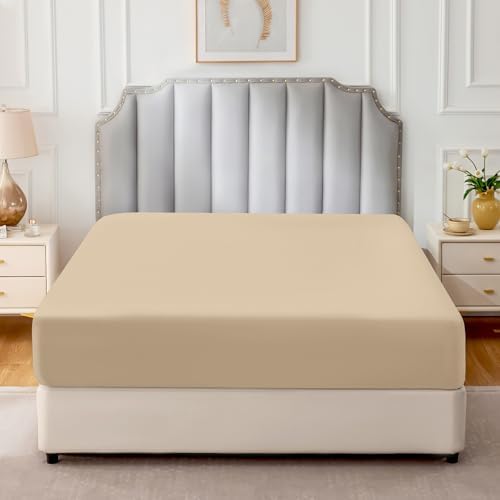 FreshCulture Pure Cotton Fitted Sheets Twin XL Size, 300 Thread Count