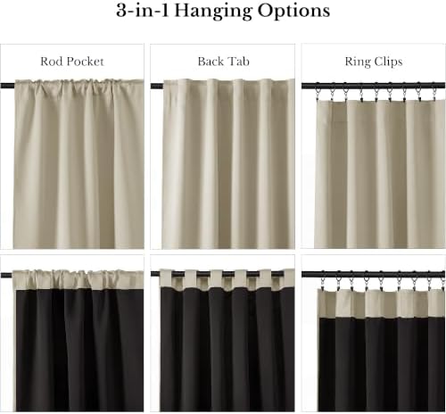 NICETOWN Cream Blackout Curtains 84 Inches Long 2 Panels Set for